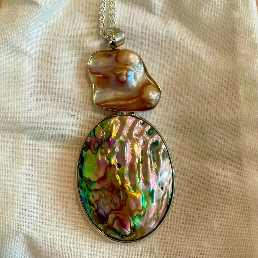 🐚Abalone + Pearl Necklace